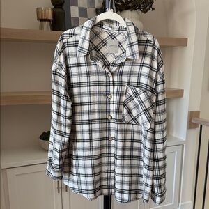 STACCATO Black and White Plaid Flannel